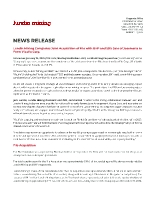 Lundin Mining Completes Joint Acquisition of Filo with BHP and 50% Sale of Josemaria to Form Vicuña Corp. (CNW Group/Lundin Mining Corporation)
