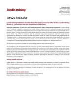 Lundin Mining Publishes Swedish Short Form Document for Offer of New Lundin Mining Shares in Connection with the Acquisition of Filo Corp. (CNW Group/Lundin Mining Corporation)