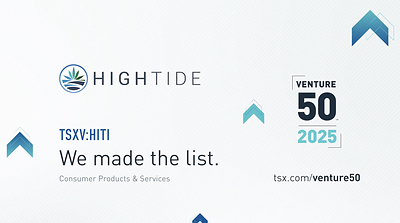 TSX Venture 50_HITI (CNW Group/High Tide Inc.)