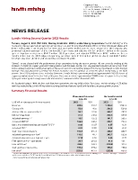 Lundin Mining Second Quarter 2023 Results (CNW Group/Lundin Mining Corporation)