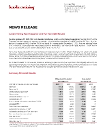 Lundin Mining Fourth Quarter and Full Year 2022 Results (CNW Group/Lundin Mining Corporation)