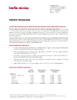 Lundin Mining Announces 2022 Production Results & Provides 2023 Guidance (CNW Group/Lundin Mining Corporation)