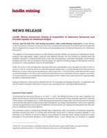 Lundin Mining Announces Closing of Acquisition of Josemaria Resources and Provides Update on Josemaria Project (CNW Group/Lundin Mining Corporation)