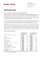 Lundin Mining Fourth Quarter and Full Year 2021 Results (CNW Group/Lundin Mining Corporation)