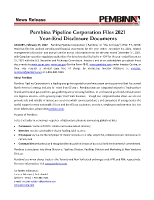 Pembina Pipeline Corporation Files 2021 Year-End Disclosure Documents (CNW Group/Pembina Pipeline Corporation)
