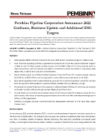 Pembina Pipeline Corporation Announces 2022 Guidance, Business Update and Additional ESG Targets (CNW Group/Pembina Pipeline Corporation)