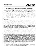 Pembina Mails Joint Information Circular, Urges Shareholders to Approve Proposed Strategic Combination with Inter Pipeline at Upcoming Special Meeting (CNW Group/Pembina Pipeline Corporation)