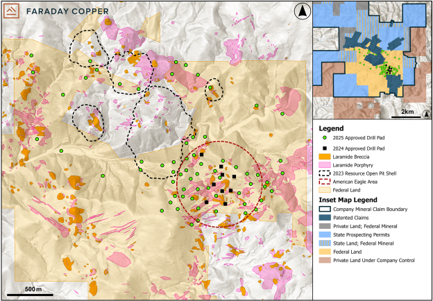 Figure 1: Plan View Showing Drill Pads Approved on Federal Land and Selected Surface Geology