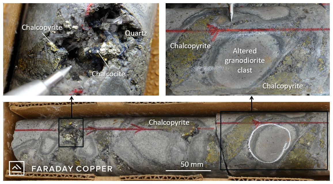 Figure 3: A typical core sample from drill hole FCD-24-050 at the Eclipse Breccia (84.2 m to 84.6 m)
