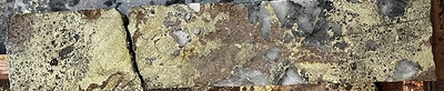 Figure 1: Massive sulphide breccia copper mineralization in DDH2405T015 at T5 (135.40 – 135.60m downhole). (CNW Group/Bravo Mining Corp.)