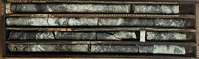 Figure 2: Breccia copper sulphides in DH2405T003 (158.9 – 162.5m shown). (CNW Group/Bravo Mining Corp.)