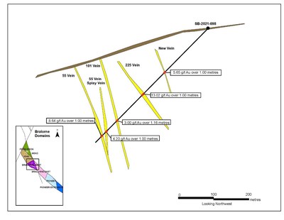 Figure 2: SB-2021-098 hole location within the Bralorne West block. (CNW Group/Talisker Resources Ltd)