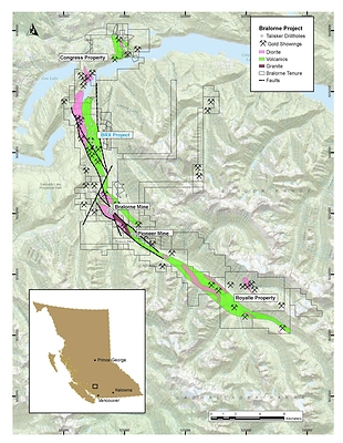 Figure 1: Location of the BRX Project within the Bralorne Gold Project. (CNW Group/Talisker Resources Ltd)