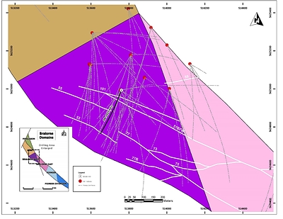 Figure 1: SB-2021-043 hole location within the Bralorne West Block. (CNW Group/Talisker Resources Ltd)