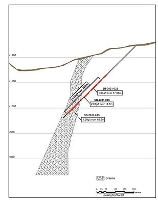Figure 1: Pioneer zone with drill traces of completed drill hole SB-2021-025 (CNW Group/Talisker Resources Ltd)