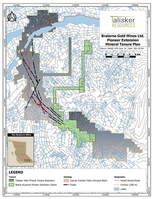 Pioneer Extension Mineral Tenure Plan. (CNW Group/Talisker Resources Ltd)