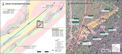 Figure 5: Plan View of Lokolo Trend Inset with Plan View of Lokolo Main (CNW Group/Montage Gold Corp.)