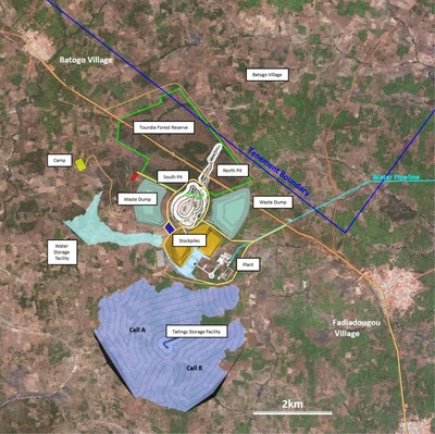 Figure 2: Koné Site Layout (CNW Group/Montage Gold Corp)