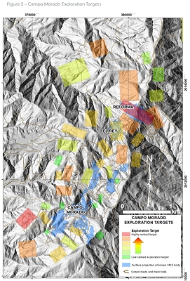 Campo Morado Exploration Targets (CNW Group/Luca Mining Corp.)