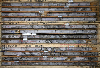Figure 3: High-grade spodumene pegmatite drill intercept from the Vega Zone at CV13 (drill hole CV24 507), averaging approximately 3.5% Li2O over interval presented (125.3 m to 138.2 m), including 1.7 m at 7.01% Li2O – the highest grading individual core sample reported to date from Corvette. (CNW Group/Patriot Battery Metals Inc.)