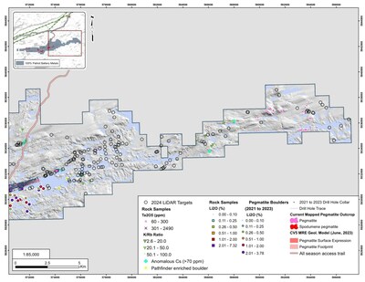 Figure 7: 2023 exploration summary of the Corvette East claim block. (CNW Group/Patriot Battery Metals Inc)