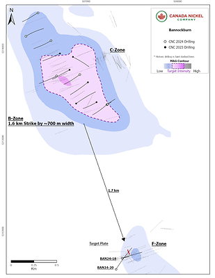 Figure-1-Bannockburn-B-zone-and-F-zone--ongoing-drill-program (CNW Group/Canada Nickel Company Inc.)