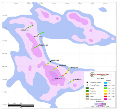 Figure 1. Plan View of Mann Northwest (CNW Group/Canada Nickel Company Inc.)