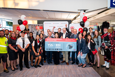 Air Canada’s newest international flight from Montréal took off yesterday evening and has now arrived in Edinburgh, Scotland. (CNW Group/Air Canada)