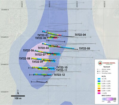 Figure 2 – Texmont Property – Southern Portion (CNW Group/Canada Nickel Company Inc.)