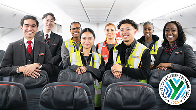 Air Canada has been recognized for the second consecutive year as one of Canada’s Top Employers for Young People 2025 by Mediacorp. (CNW Group/Air Canada)