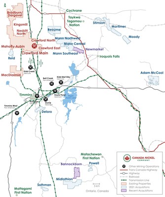 Figure 3 – The Timmins Nickel District (CNW Group/Canada Nickel Company Inc.)
