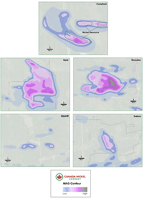 Figure 6 – Size of Reid, Deloro, Nesbitt and Reaume Compared to Crawford on a Standardized Scale..png (CNW Group/Canada Nickel Company Inc.)