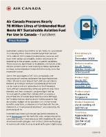 Factsheet: Sustainable aviation fuel (SAF) is an alternative to conventional fossil-based jet fuel. (CNW Group/Air Canada)