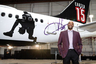 Air Canada has unveiled a special Vince Carter livery in honour of his impact on basketball in Canada. (CNW Group/Air Canada)