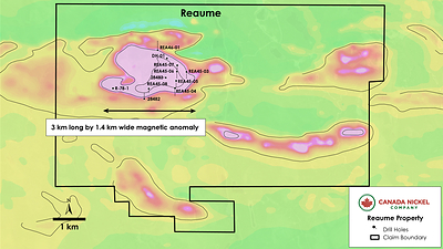 Canada Nickel - Figure 6 Reaume Property (CNW Group/Canada Nickel Company Inc.)