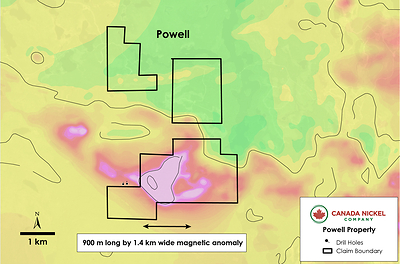 Canada Nickel - Figure 10 Powell Property (CNW Group/Canada Nickel Company Inc.)