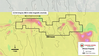 Canada Nickel - Figure 13 Stimson Property (CNW Group/Canada Nickel Company Inc.)