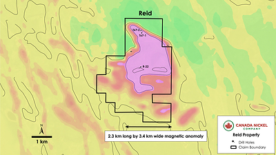 Canada Nickel - Figure 8 Reid Property (CNW Group/Canada Nickel Company Inc.)