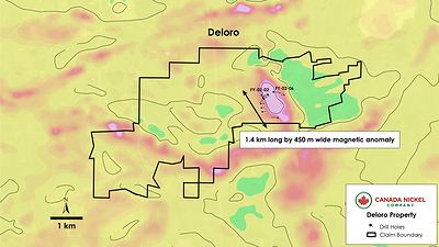 Canada Nickel - Figure 2 Deloro Property (CNW Group/Canada Nickel Company Inc.)