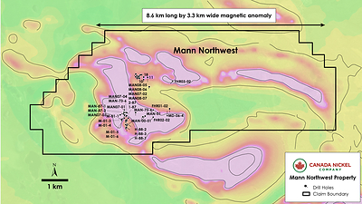 Canada Nickel - Figure 4 Mann Northwest Property (CNW Group/Canada Nickel Company Inc.)