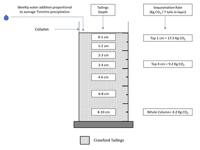 Figure 3. Canada Nickel Carbon Capture Rate according to depth in column cell tests after 112 days (CNW Group/Canada Nickel Company Inc.)
