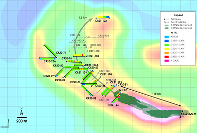 Figure 1 – Main Zone Western Extension and West Zone Results (Total Magnetic Intensity), Crawford Nickel Sulphide Project, Ontario. (CNW Group/Canada Nickel Company Inc.)