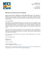 NGEx Minerals Announces Grant of Stock Options (CNW Group/NGEx Minerals Ltd.)