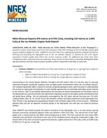 NGEx Minerals Reports 876 metres at 0.74% CuEq, including 210 metres at 1.06% CuEq at the Los Helados Copper-Gold Deposit (CNW Group/NGEx Minerals Ltd.)