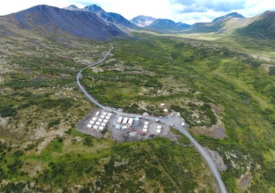 Photo 5: Newly constructed Dale camp from the air. (CNW Group/Fireweed Metals Corp.)