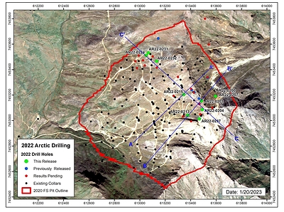 Figure 1. Location of Arctic drill holes from the UKMP drilling program. (CNW Group/Trilogy Metals Inc.)