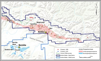 Figure 1. UKMP Prospective Areas and Key Prospects (CNW Group/Trilogy Metals Inc.)