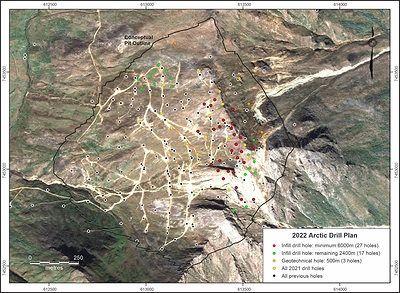 Figure 2. Arctic Drill Plan (CNW Group/Trilogy Metals Inc.)