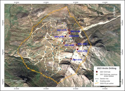 Location of Drill Holes from the Arctic Infill Drilling Program (CNW Group/Trilogy Metals Inc.)