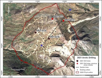 Figure 1. Location of Drill Holes from the Arctic Infill Drilling Program (CNW Group/Trilogy Metals Inc.)